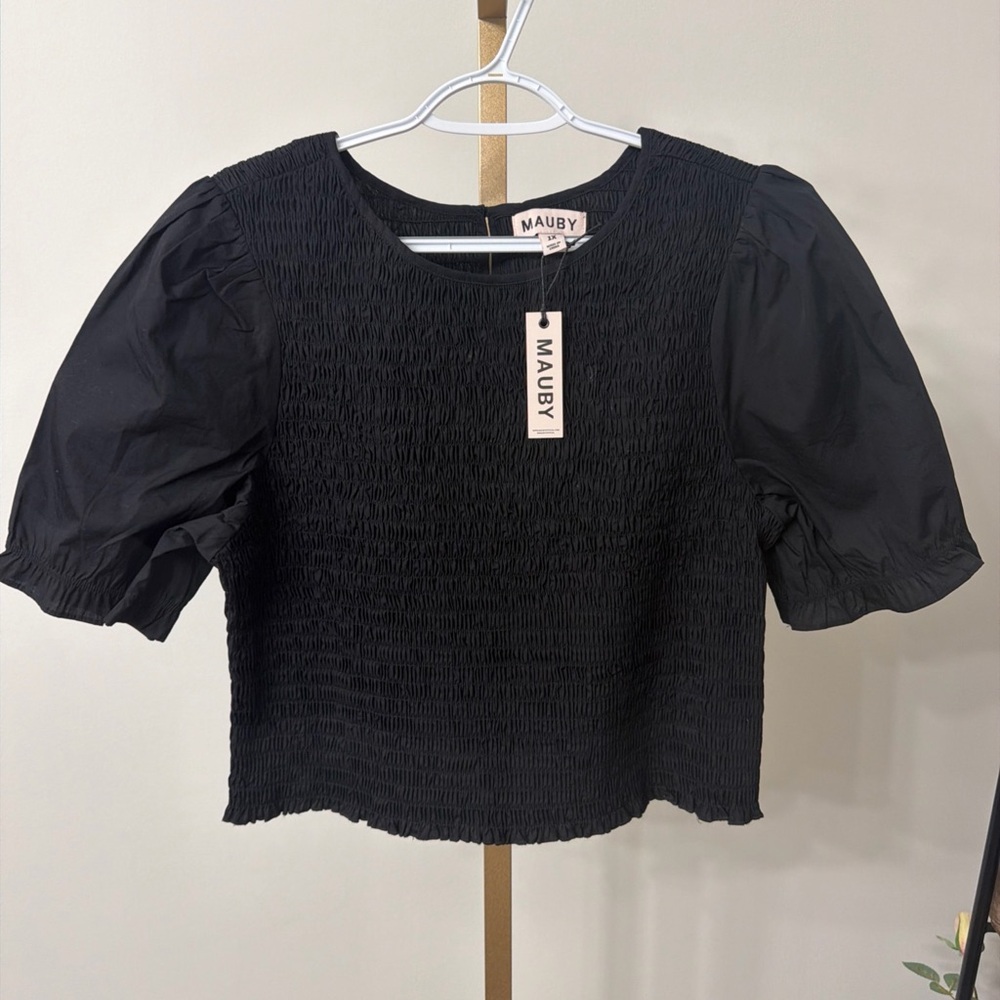 Mauby Elegant Black Puff Sleeve Blouse